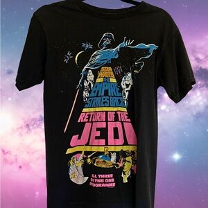 Star Wars Y2K Neon Graphic T-Shirt Empire Strikes Back Size S‎